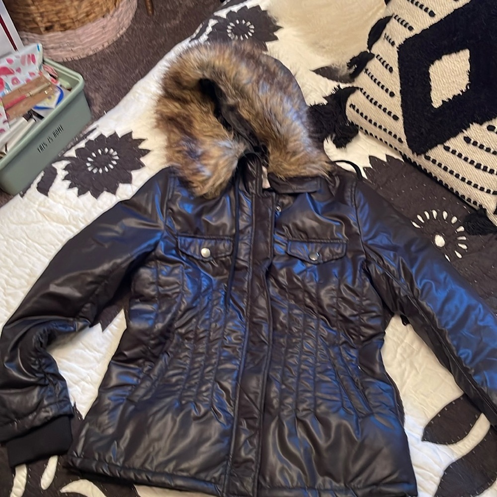 Adorable Jacket w/Faux Fur Trim Hood